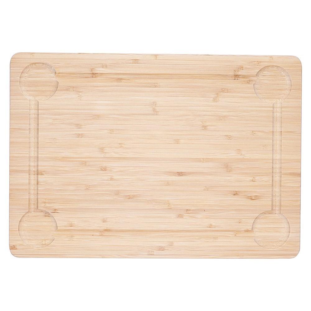 Bamboo carving board with groove natural color ideal for food preparation - Baccarat Butchers Corner