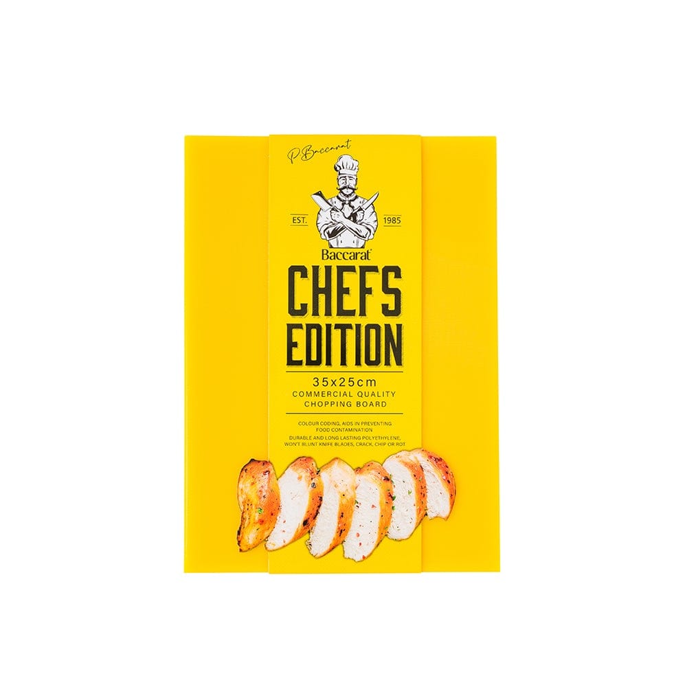 Yellow cutting board with a smooth surface for food preparation - Baccarat Chefs Edition