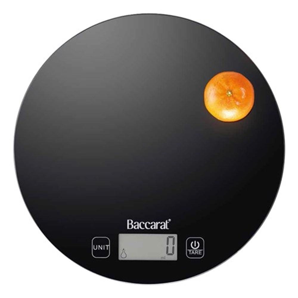 oval digital kitchen scale with small display and buttons black - Baccarat global