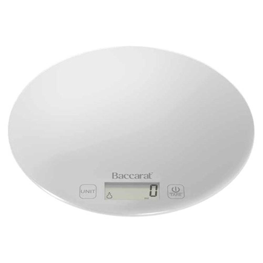 Electric kitchen scale with white surface and LCD screen 5kg 1g capacity - Baccarat