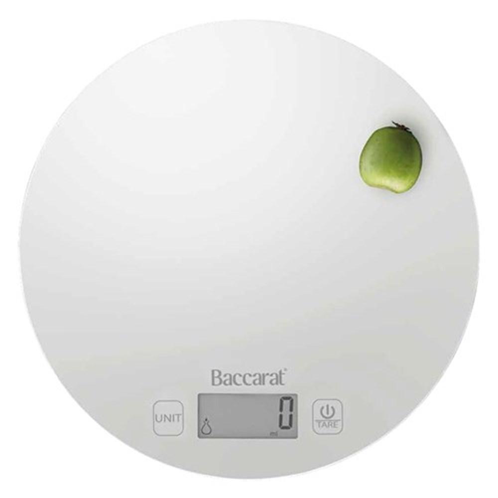 Electric kitchen scale with white surface and LCD screen 5kg 1g capacity - Baccarat