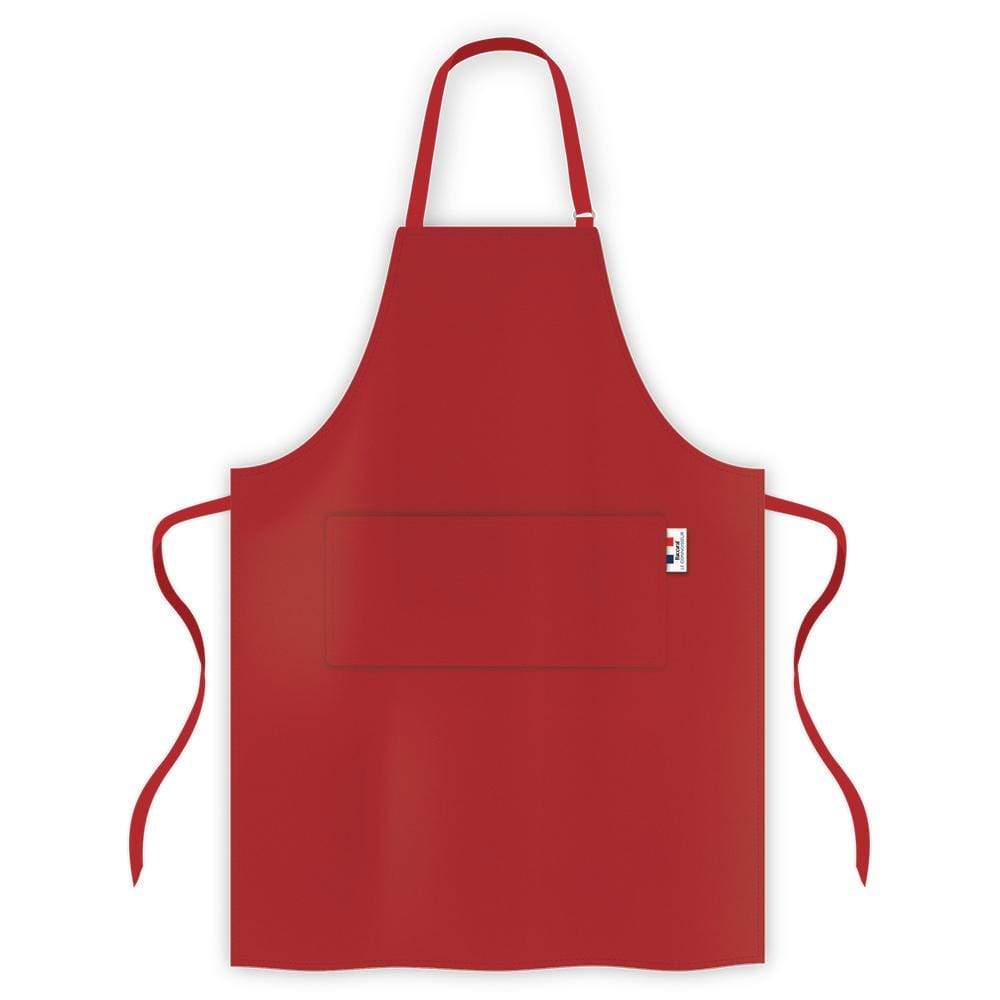 A kitchen apron with neck and waist ties in vibrant red - Baccarat Le Connoisseur