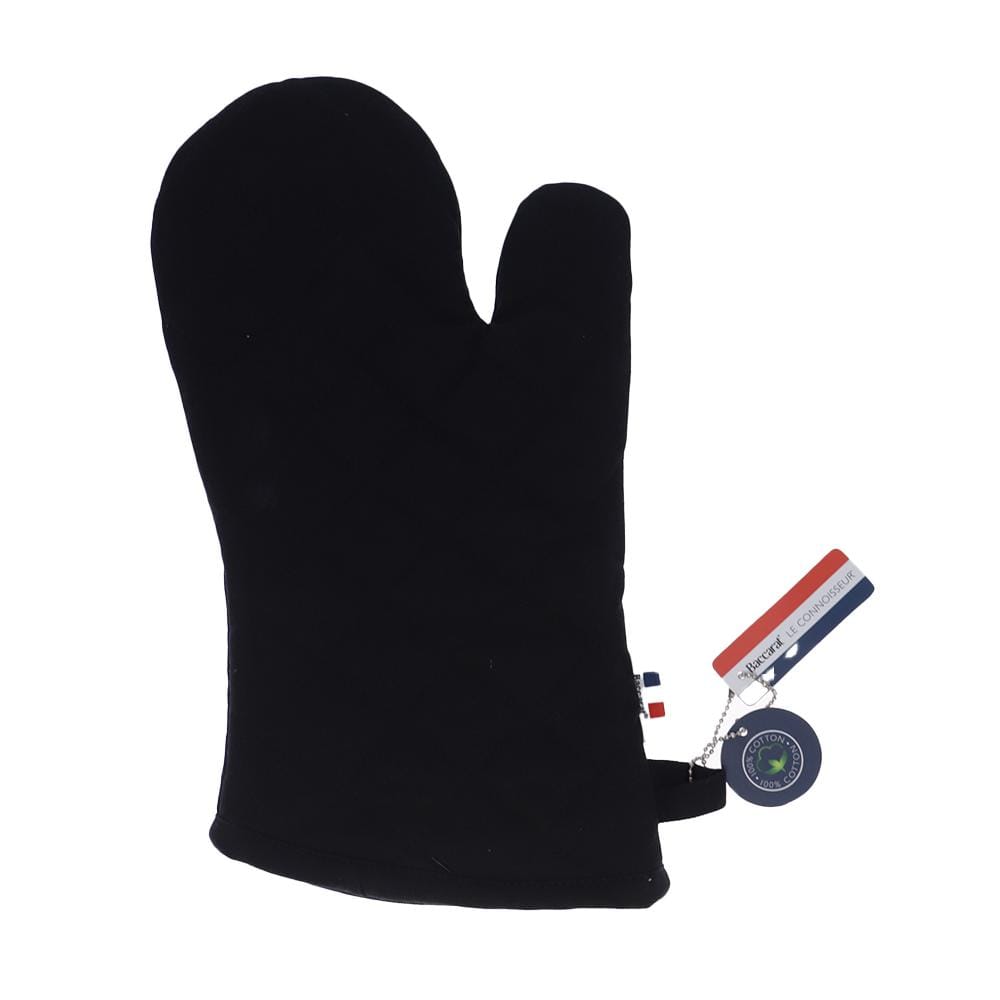 Sleek oven mitt with thermometer for safe cooking black - Baccarat Le Connoisseur