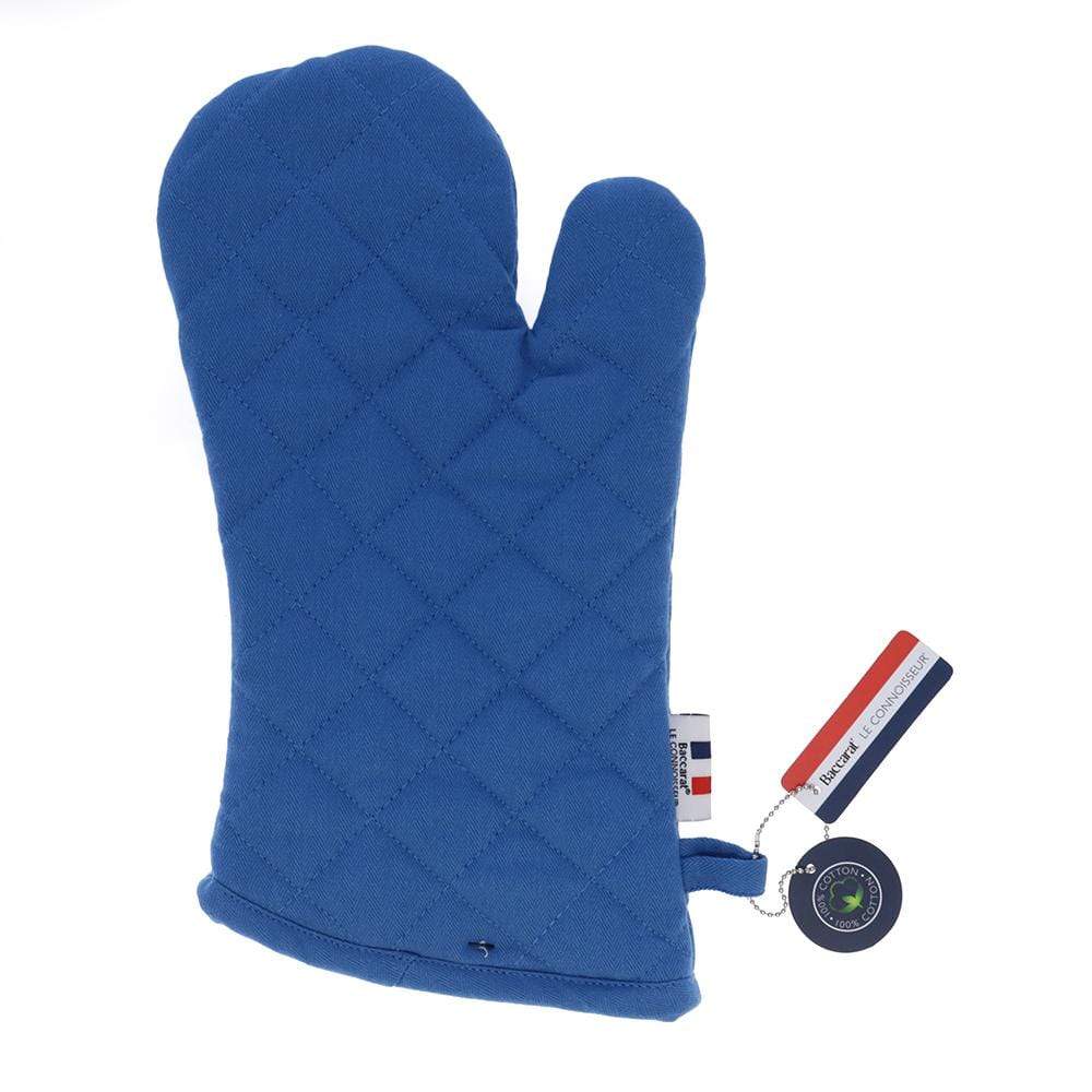 Quilted oven glove with textured finish in blue - Baccarat Le Connoisseur