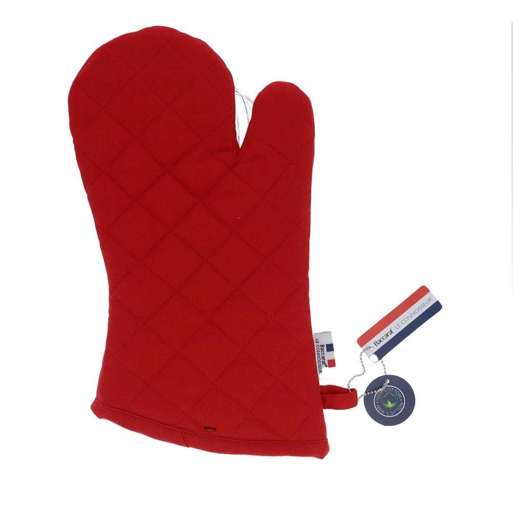 Quilted oven glove with tag in vibrant red - Baccarat Le Connoisseur