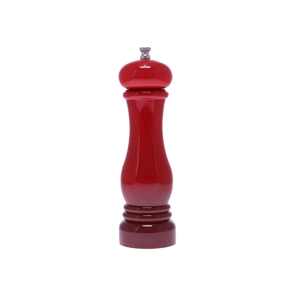 A sleek red pepper grinder with a polished finish for flavor enhancement - Baccarat Le Connoisseur