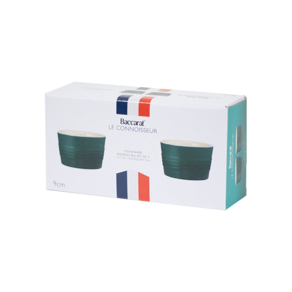 Baccarat Le Connoisseur set of 2 stoneware ramekin 9cm teal - Baccarat