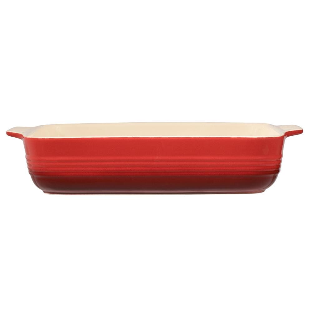 Rectangular lasagne baking dish with handles ideal for casseroles in red - Baccarat le connoisseur