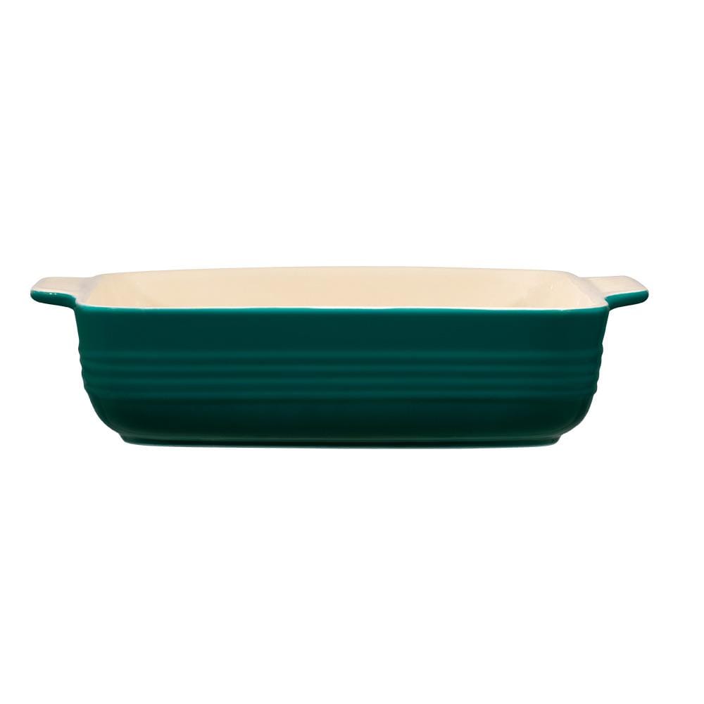 Square baking dish designed for versatility and convenience in a deep teal color - Baccarat