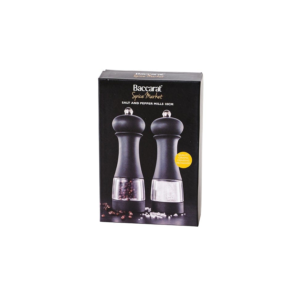 Elegant 18cm salt and pepper mills with transparent design for easy viewing - Baccarat
