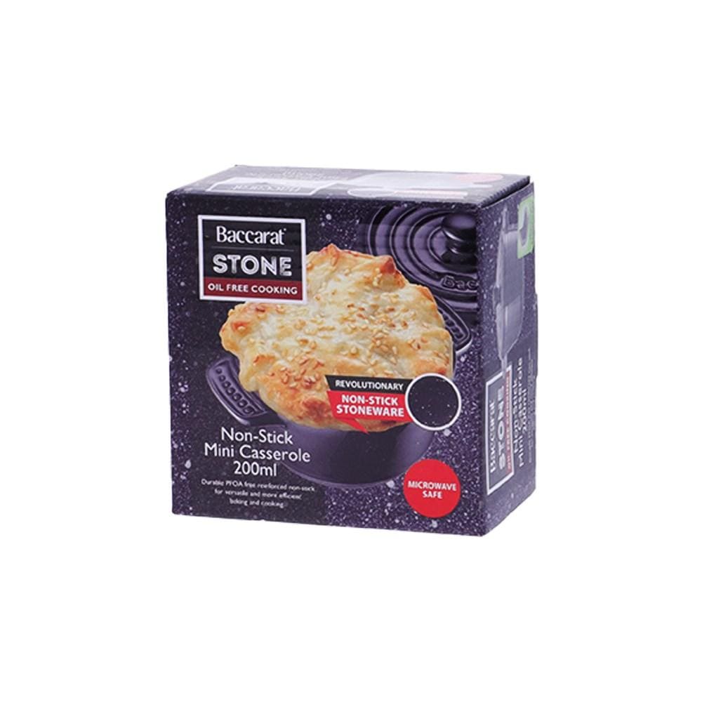 a deliciously baked chicken pie in a mini casserole vibrant purple background - Baccarat stone