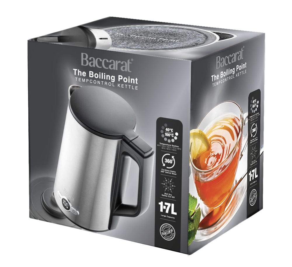 Stylish stainless steel kettle with precise temperature control and polished finish - Baccarat
