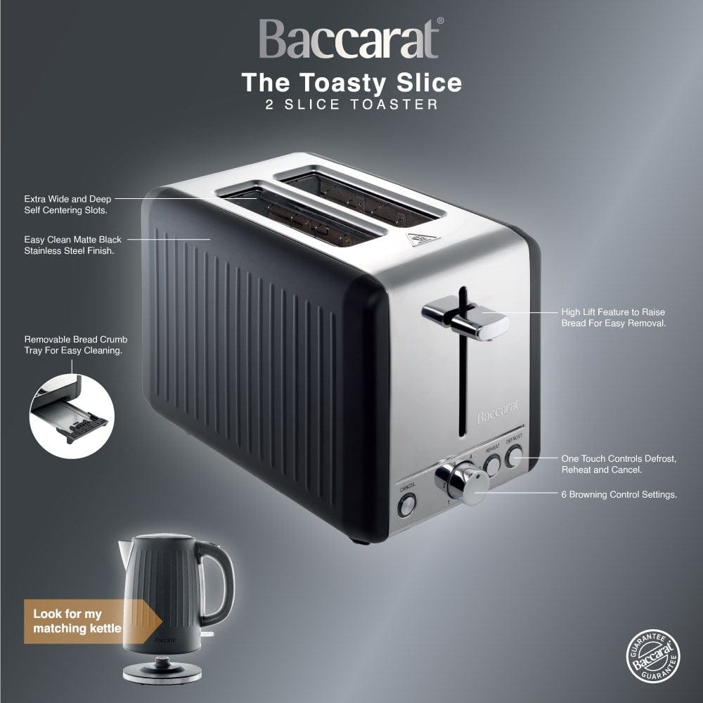 sleek black toaster surrounded by fresh bread and vibrant green avocados - Baccarat the toasty slice