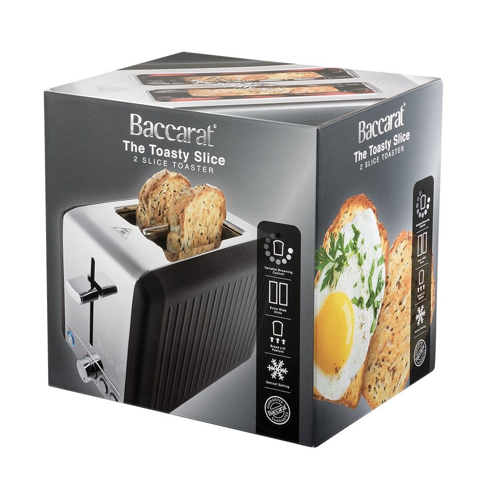 sleek black toaster surrounded by fresh bread and vibrant green avocados - Baccarat the toasty slice
