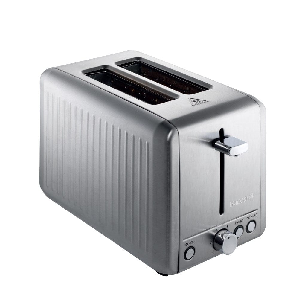 A stylish toaster with golden toast and fresh fruit in a bright kitchen silver toaster - Baccarat