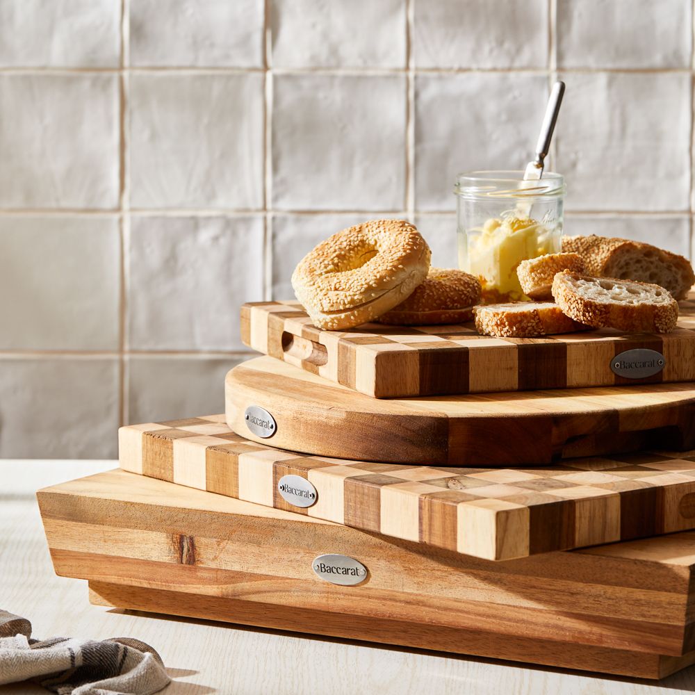 A rectangular wooden cutting board featuring natural grain in light brown - Baccarat Butchers Corner