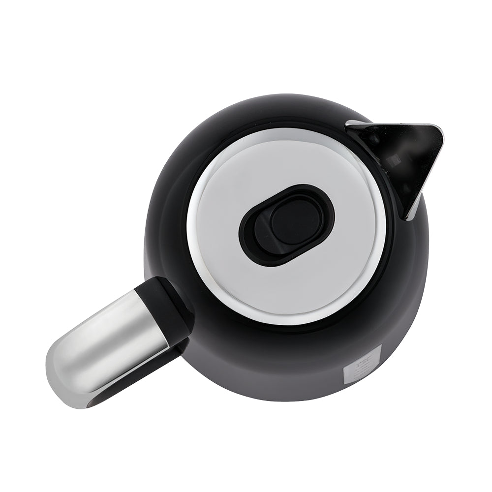 Black and silver teapot on a white background