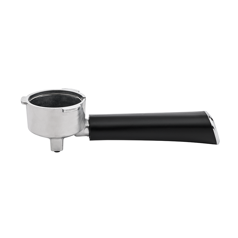 Coffee grinder with black handle on a white background