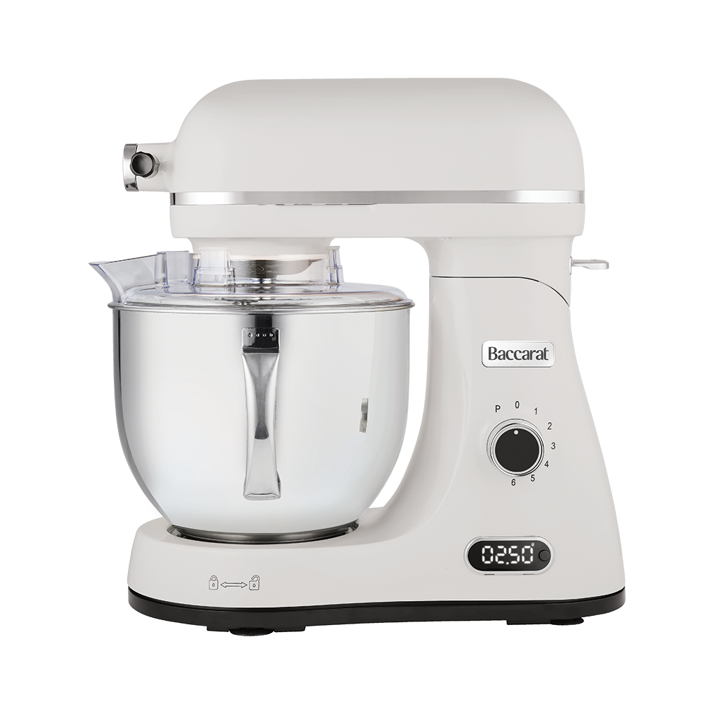 White stand mixer with Baccarat logo on a white background
