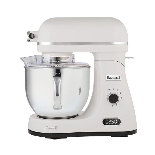 White stand mixer with Baccarat logo on a white background