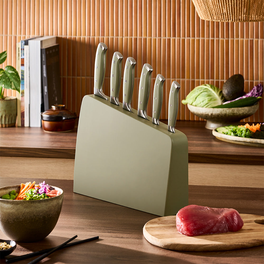 Baccarat Keiko Miro 7 Piece Knife Block Fig