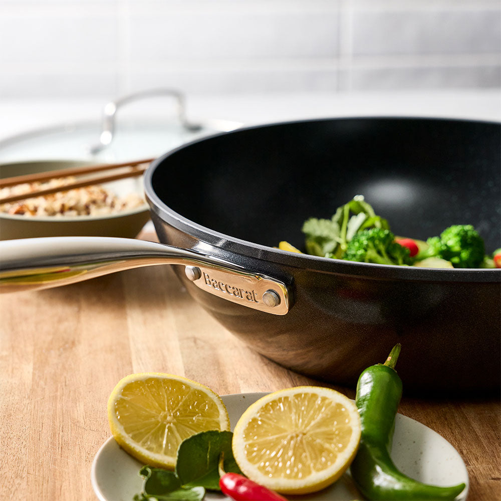 Baccarat GREEN STONE Wok With Lid 30cm
