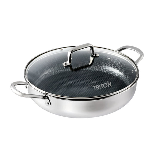 Triton cookware set with a lid on a white background