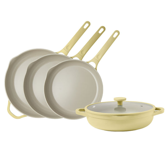 NOOK by Baccarat 4 Piece Cookware Set Butter shown on a solid white background.