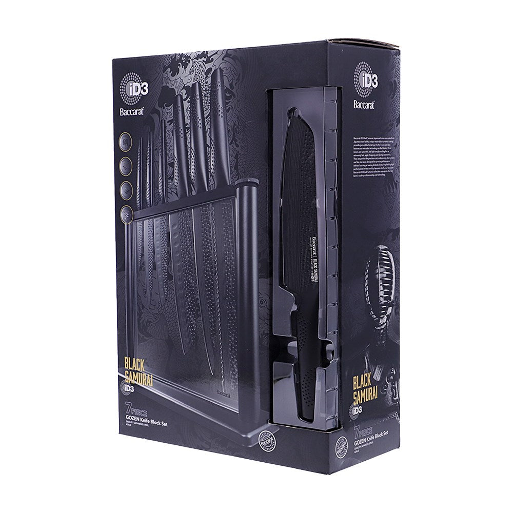 Baccarat iD3 BLACK SAMURAI Gozen Knife Block 7 Piece