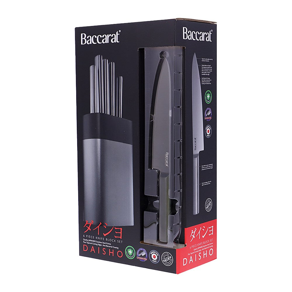 Baccarat Daisho Nara 6 Piece Japanese Steel Knife Block Graphite