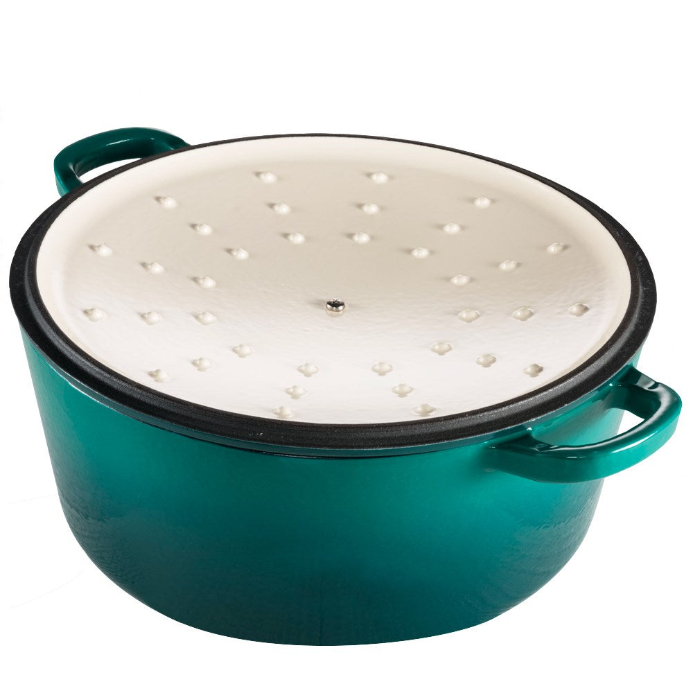 Baccarat Le Connoisseur Cast Iron Round French Oven 29cm 6.3L Teal