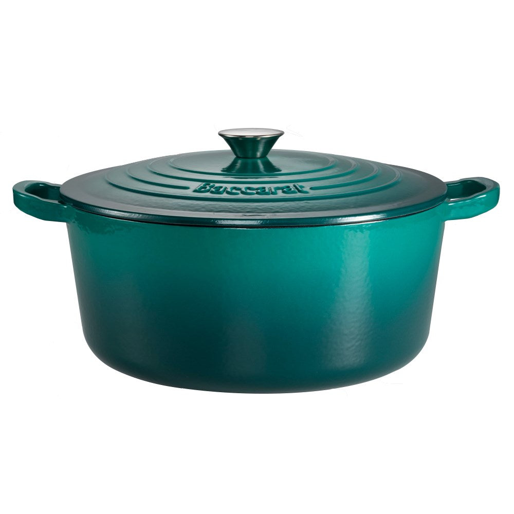 Baccarat Le Connoisseur Cast Iron Round French Oven 29cm 6.3L Teal