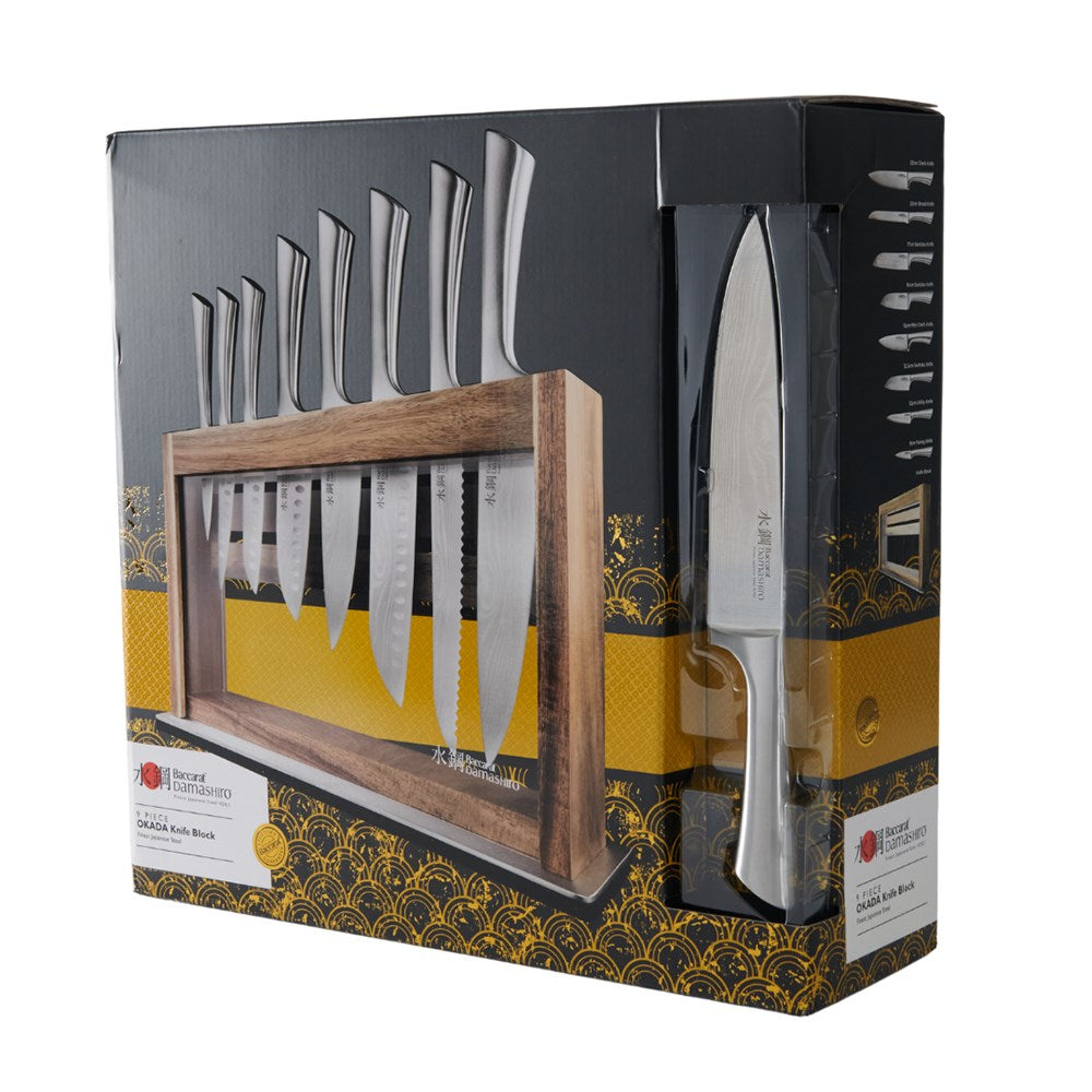 Baccarat Damashiro Okada 9 Piece Knife Block