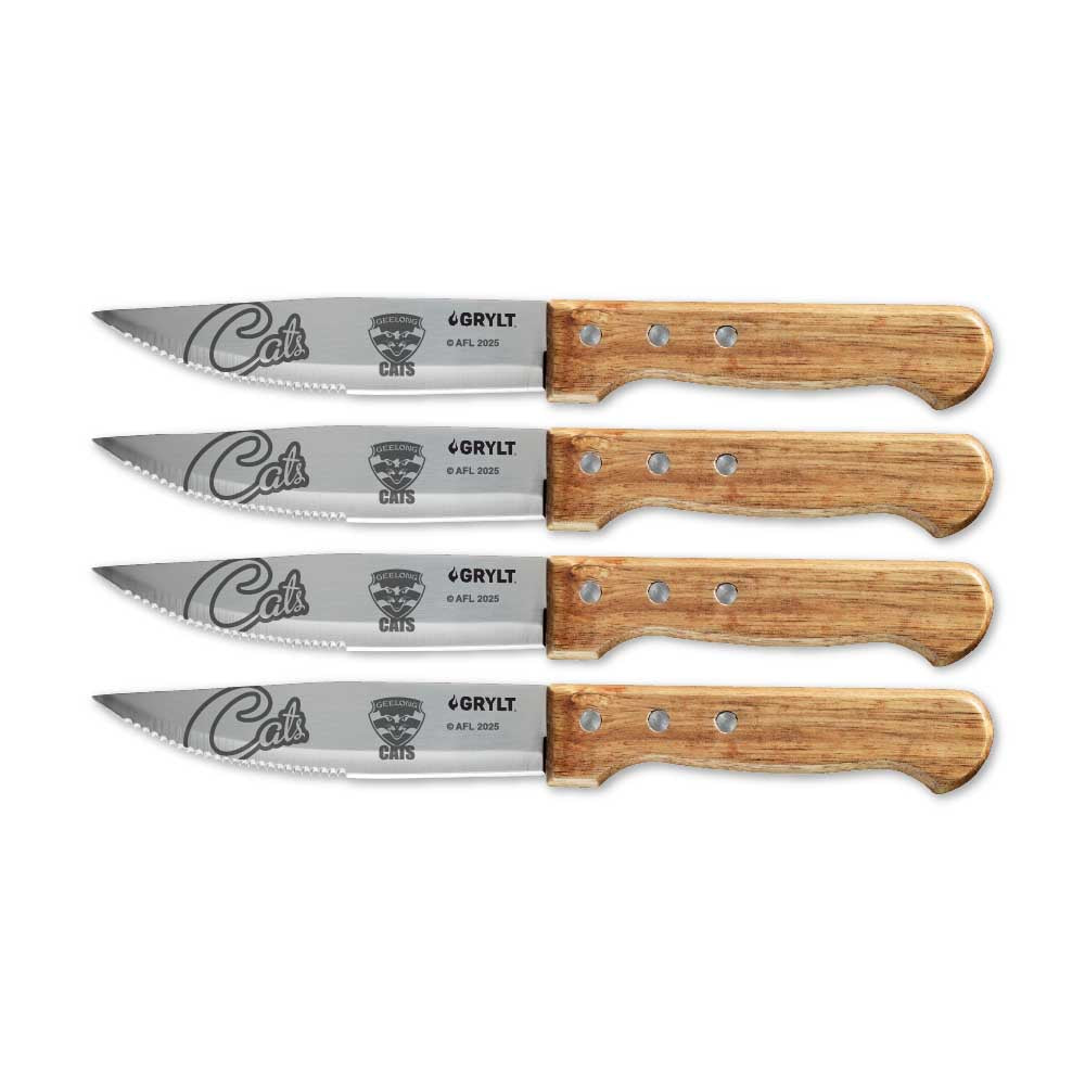 GRYLT Jumbo 4 Piece Steak Knife Set AFL Geelong Cats at Baccarat