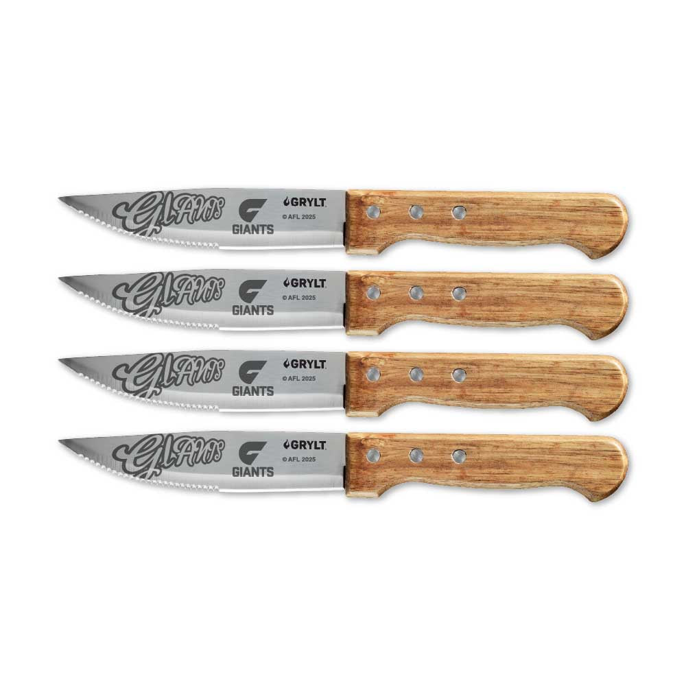 GRYLT Jumbo 4 Piece Steak Knife Set AFL Greater Western Sydney Giants at Baccarat