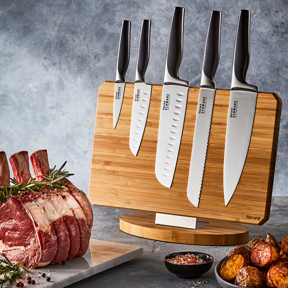 Baccarat SCHWARZ Zah 6 Piece Knife Block