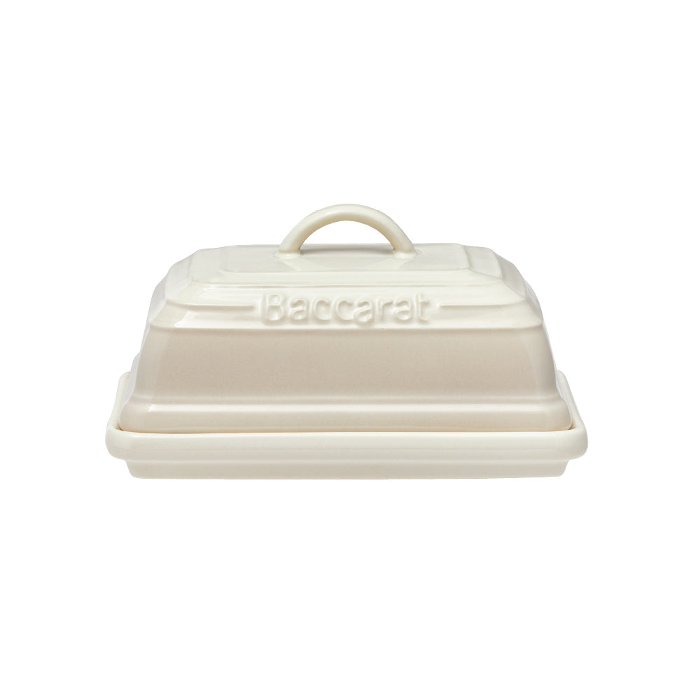 Baccarat Le Connoisseur Stoneware Butter Dish 16cm Cream