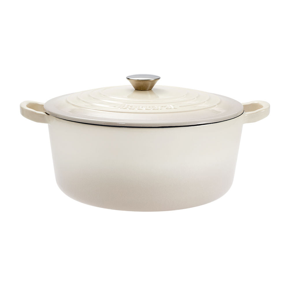 Baccarat Le Connoisseur Cast Iron Round French Oven 29cm 6.3L Cream