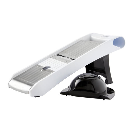 Close-up of a sleek mandoline slicer showcasing its precision blades and ergonomic design - Baccarat