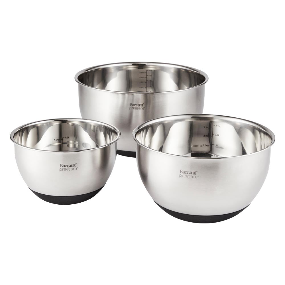 Baccarat Prepare Set of 3 Mixing Bowls with Lids at Baccarat