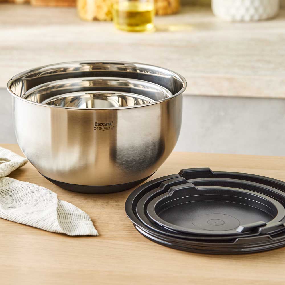 Baccarat Prepare Set of 3 Mixing Bowls with Lids at Baccarat
