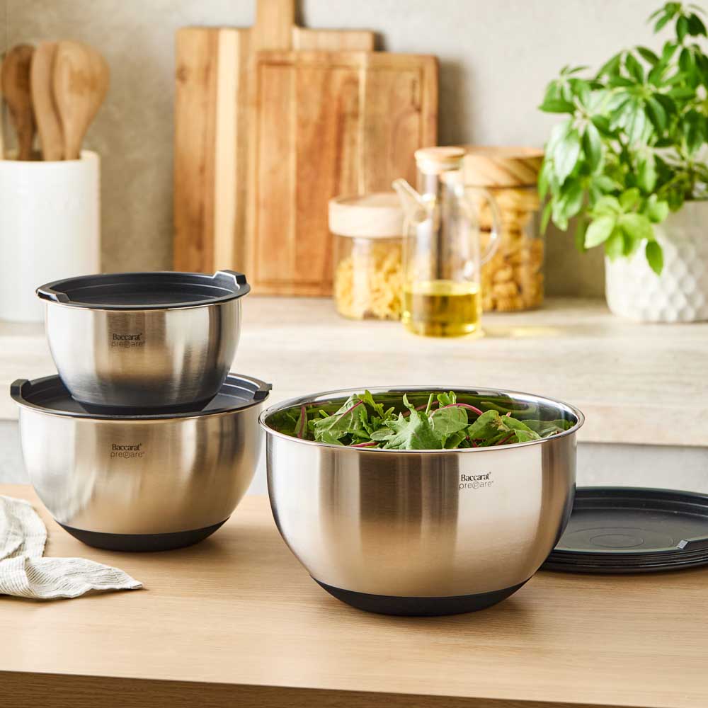 Baccarat Prepare Set of 3 Mixing Bowls with Lids at Baccarat