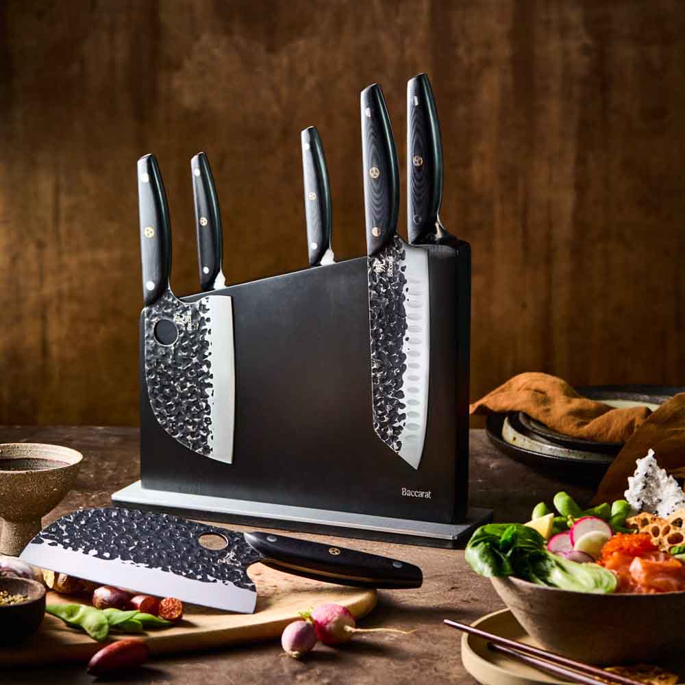 Baccarat KUROI KIBA 7 Piece Knife Block at Baccarat