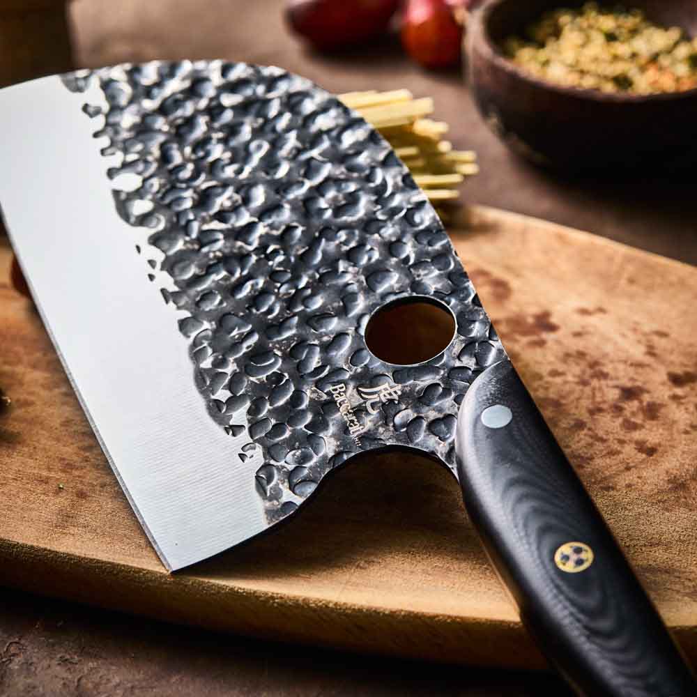 Baccarat KUROI KIBA 7 Piece Knife Block detail image of moon knife at Baccarat