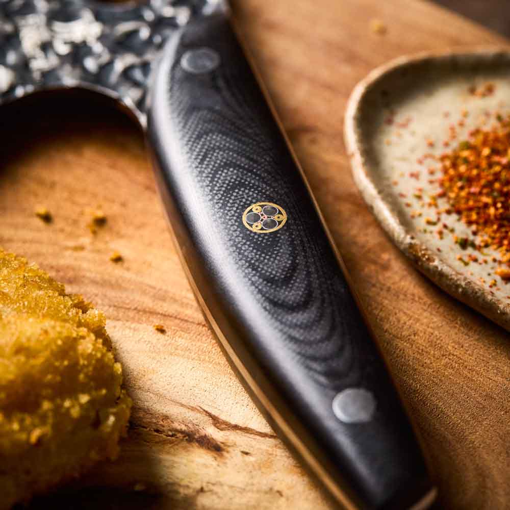 Baccarat KUROI KIBA Moon Knife 17.5cm detail image of handle at Baccarat