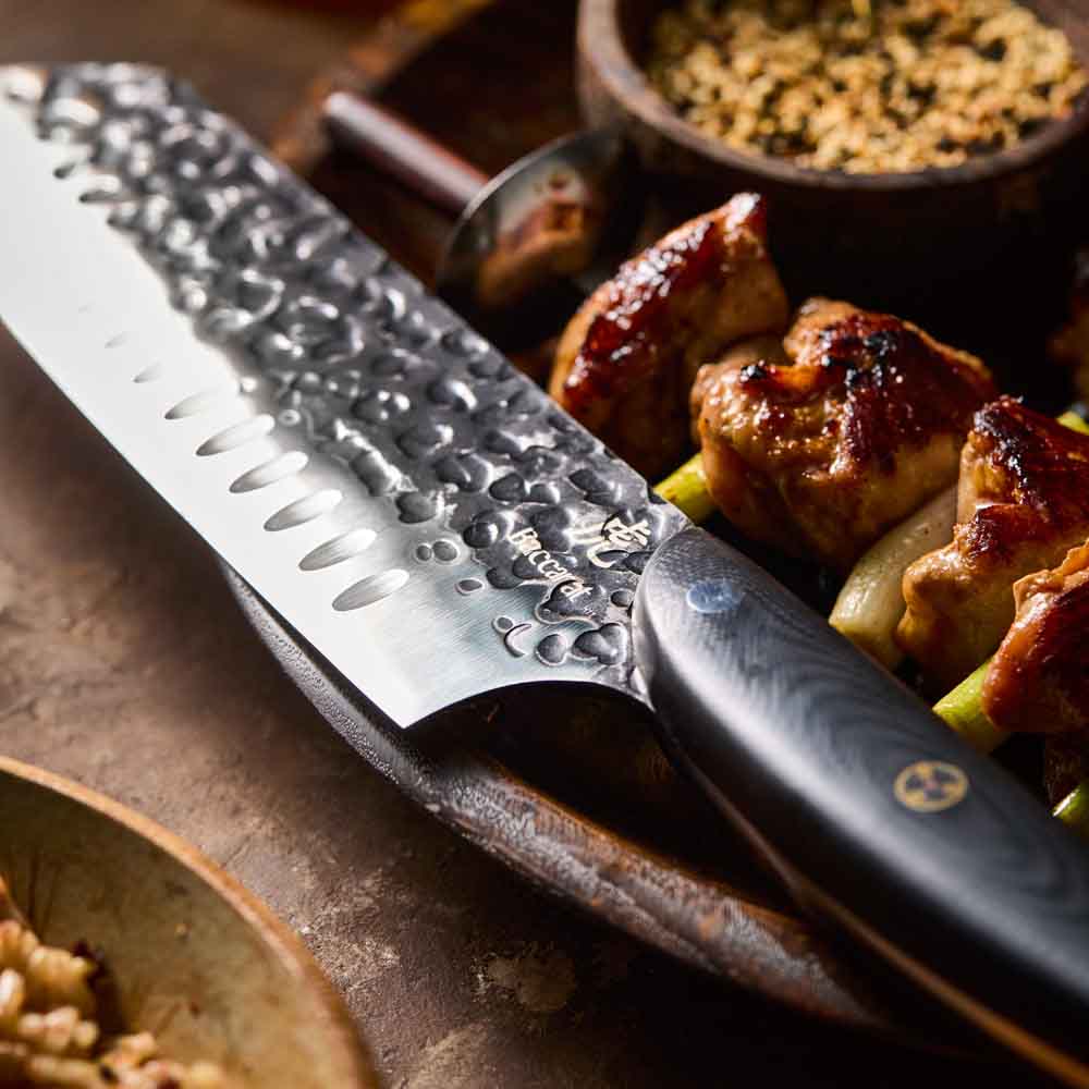 Baccarat KUROI KIBA Santoku Knife 18cm detail image at Baccarat