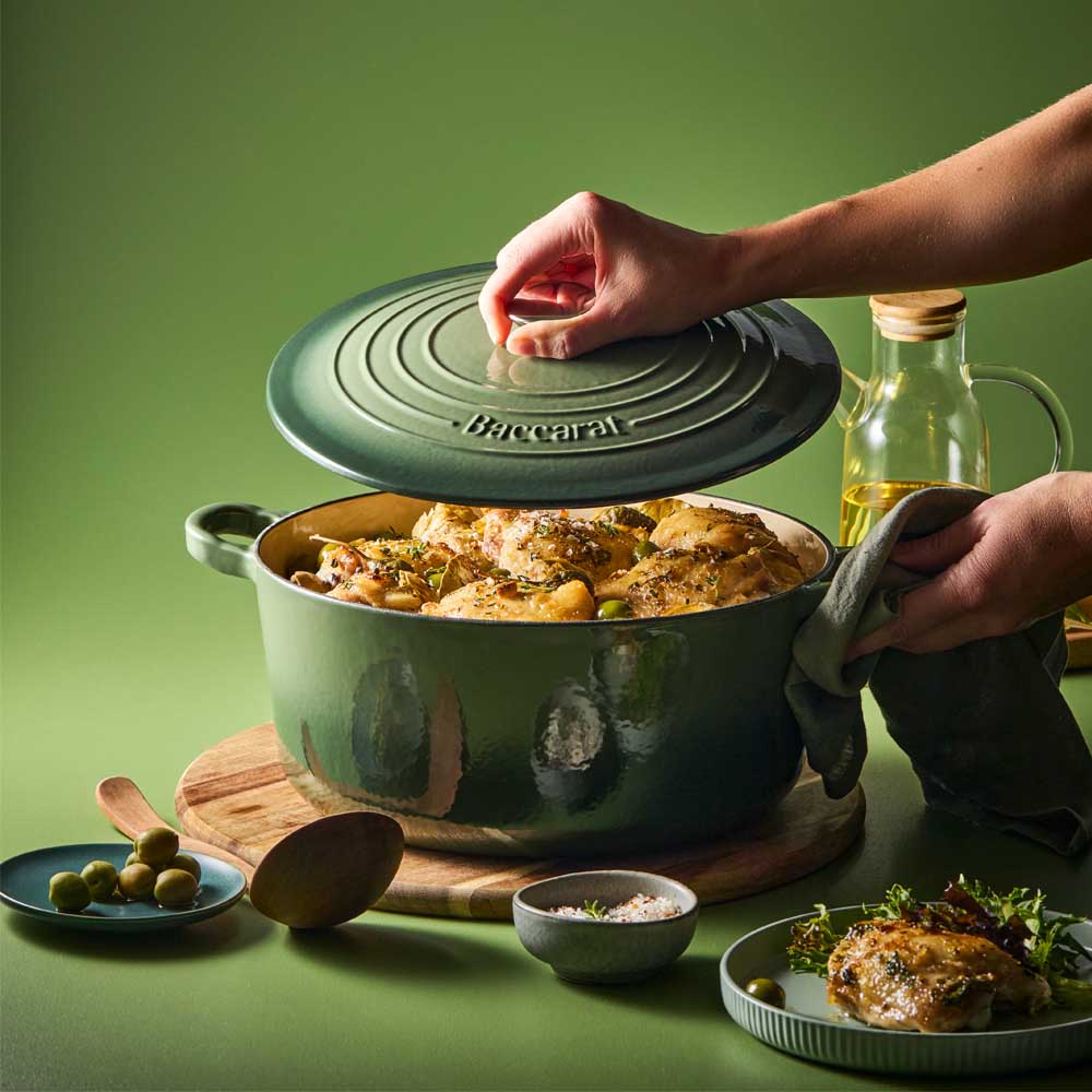 Baccarat Le Connoisseur Cast Iron Round French Oven 6.3L Sage - Limited Edition