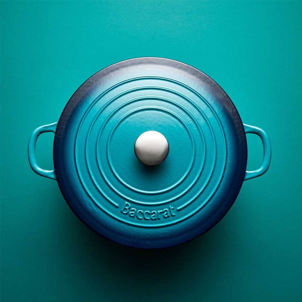 Baccarat Le Connoisseur Cast Iron Round French Oven 6.3L Lagoon - Limited Edition