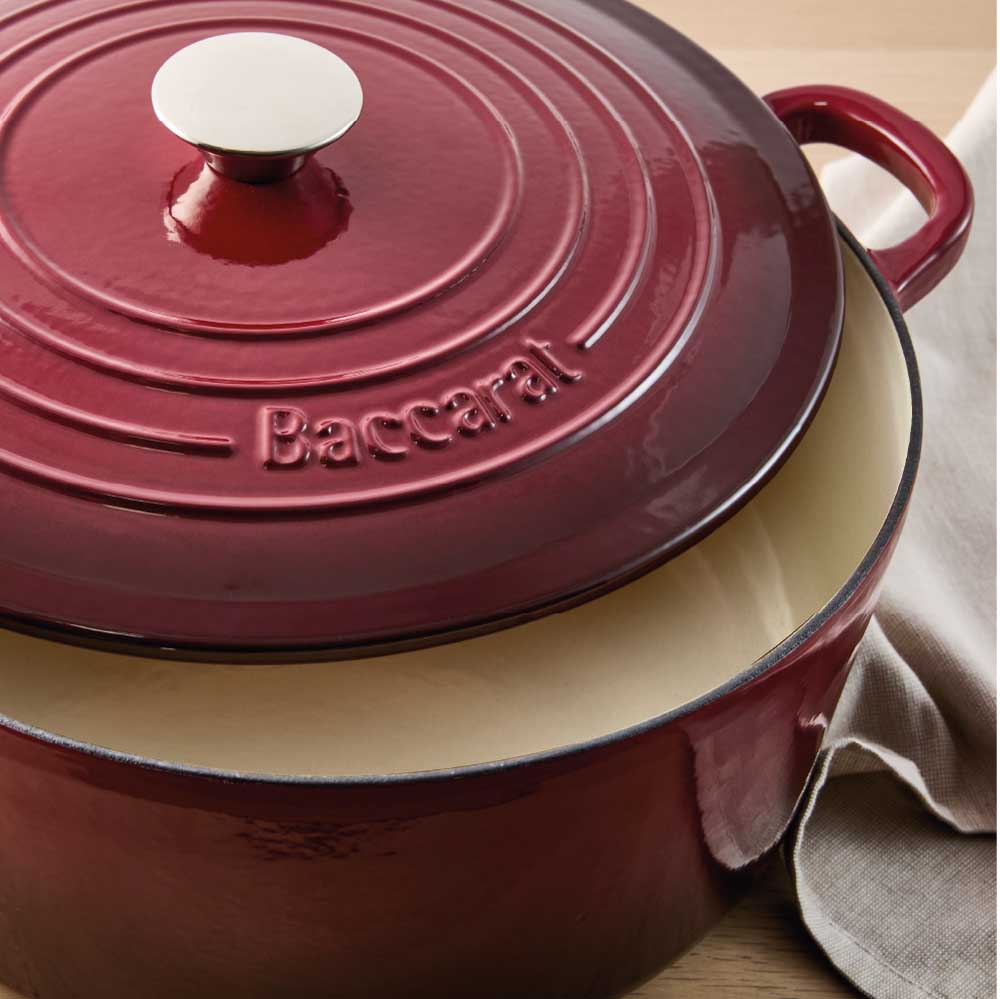 Baccarat Le Connoisseur Cast Iron Round French Oven 6.3L Merlot Red at Baccarat