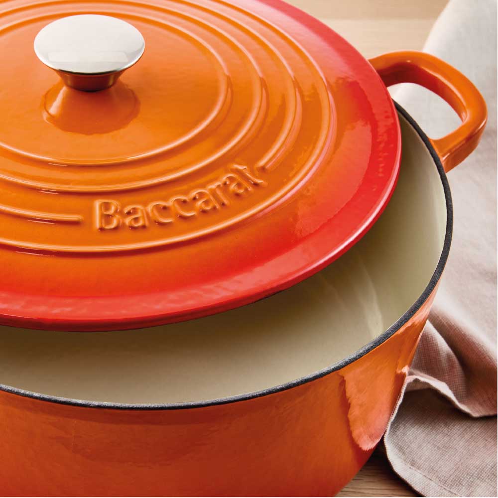 Baccarat Le Connoisseur Cast Iron Round French Oven 6.3L Lava Orange at Baccarat